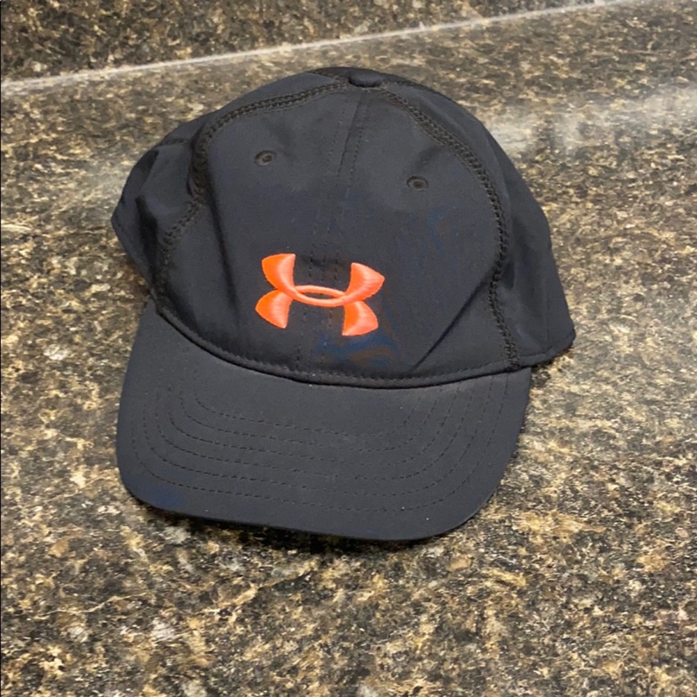 UA- Black adjustable hat with hot pink embroidery